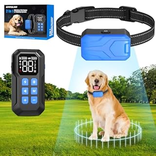 CPPSLEE Wireless Fence for Dogs, Electric Dog Fence, Electric Fence for Dogs, 2 in 1 Wireless Dog Fence System and with Waterproof Dog Training Collar Adjustable Range Up to 1000Ft