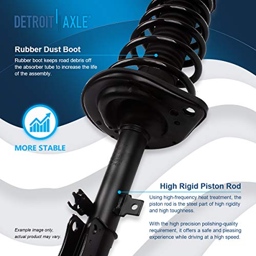 Image of Detroit Axle - Rear Struts for 2007-2011 Toyota Camry 2008-2012 Avalon 2007-2012 Lexus ES350 Complete 2 Struts with Coil Spring Replacement