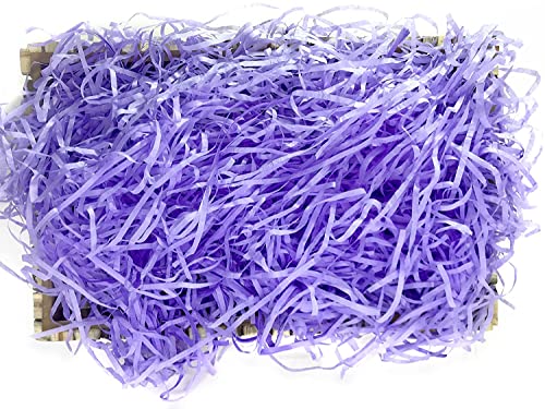 Image of Eco Sarras Confitti Shredded Paper Crinkle Grass Strips for Gift Tray Hamper Packaging, Box Filler, Basket Filler, Christmas Festival Decoration Paper (100 GM, Purple)