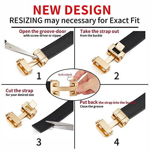 Image of ARIMIA Fashion Mens Real Leather Ratchet Belt Black Adjustable Length Full Grain Soft Genuine Cowhide Strap 1.5 Inch Wide