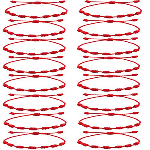 Casdan 14-16Pcs Evil Eye Bracelets For Women Mens Red Knot String Bracelets Hamsa Kabbalah Protection Bracelets Good Luck Ojo Bracelet Handmade Adjustable Friendship Bracelets Set Family #TOP9