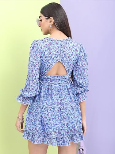 Image of Tokyo Talkies Women's Three-Quarter Sleeves Sweet Heart Neck Printed Dresses | Stylish Dresses | Casual Dresses