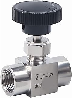 1/8 1/4 3/8 1/2 Inch NPT Valves 304 Stainless Steel NPT Female Needle for Valve Flow Control Water Gas Oil (NPT 1/2)