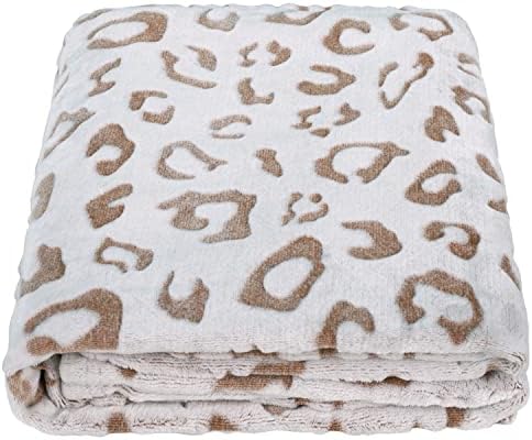 SOCHOW Flannel Fleece Cheetah Print Throw Blanket, Lightweight Super Soft Cozy Plush Blanket, 50 x 60 Inches Brown Leopard