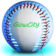 GlowCity Premium Leather LED Rechargeable Light-Up Baseball - Illuminate the Game - Nighttime Fun and Play - Sports Stuff & Gadgets for Kids Age