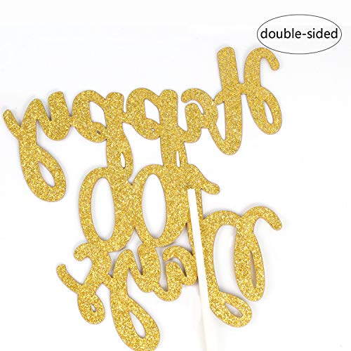 Happy 100 Days Cake Topper,Baby's 100 Days Celebration Party Decorations（ Double Sided Gold Glitter ） #TOP4