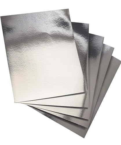 ASENME A4 Metallic Cardboard - 10 Units – 250 Grams (Silver, 10 Units)