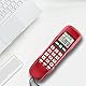 Multifunktionales Wandtelefon mit LCD Display, Kabelgebundenes Festnetztelefon für Zuhause und Büro, Telefon ID für Anrufererkennung (Rot)