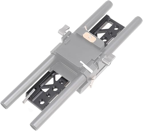 Miniatura 6 de FocusFoto Placa de puente de cola de milano de 8 pulgadas, placa base de trípode inferior, soporte de placa base ligera para Tilta Standard Camera