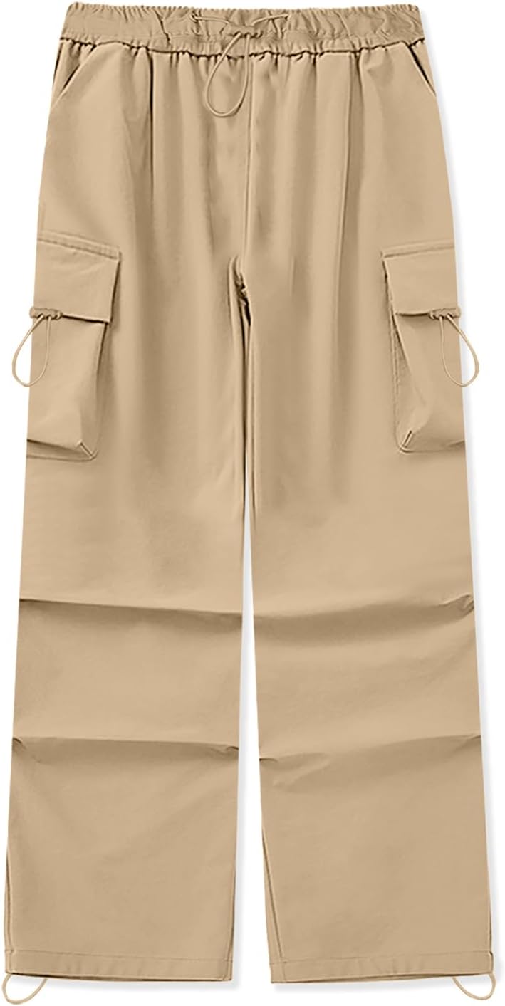 HENGAO Girls Cargo Pants Casual Jogger Loose Fit Streetwear Parachute Pants - Image 5
