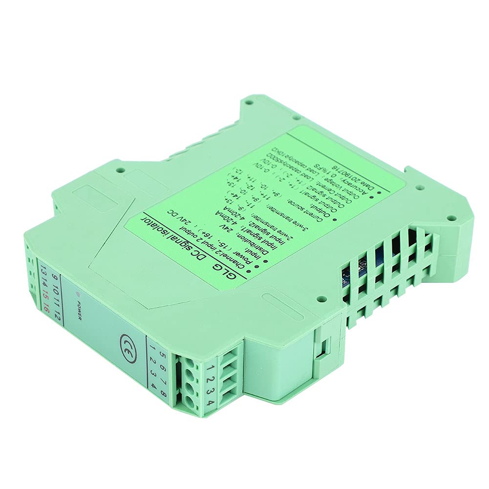 DC Signal Isolator, 4~20mA Module Signal Isolator Transmitter, 1 in 2 Out /2 in 2 Out GLG Signal Conditioner(2 in 2 Out / 0-10V) High Accuracy Durability AC Isolation for Industrial Equipment