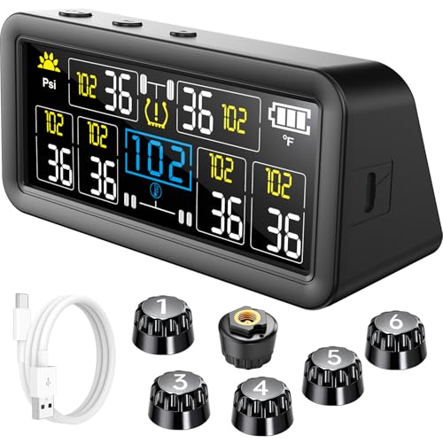 Tire Pressure Monitoring System - RV TPMS with 6 External Sensors & 6 Alert Modes