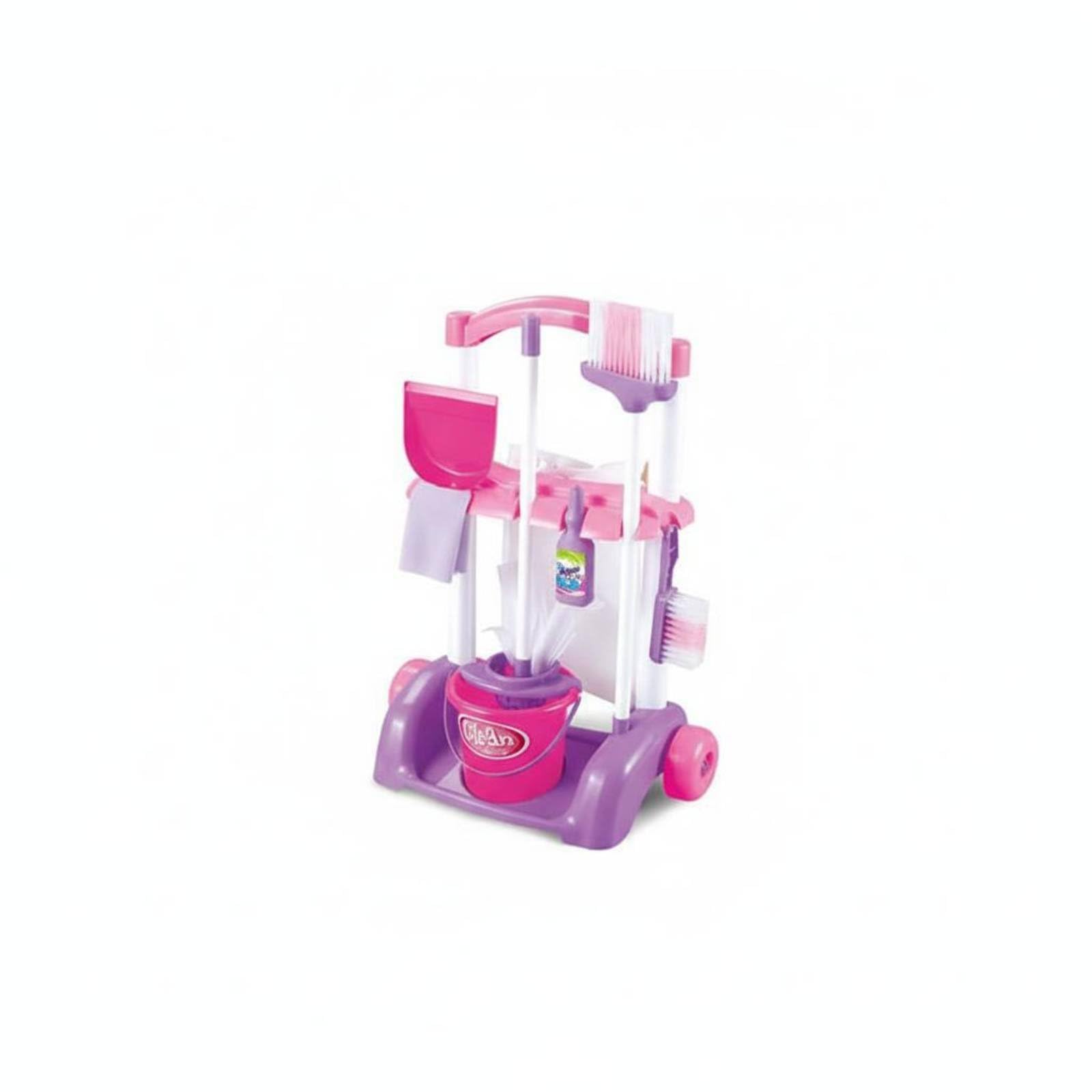 Enfants Chariot de Nettoyage Jouet Lot Balai Pelle Seau Brosse Trolley de Rangement pour Jeu d'Imitation et Responsabilisation Plastique Résistant , Ensemble 667K