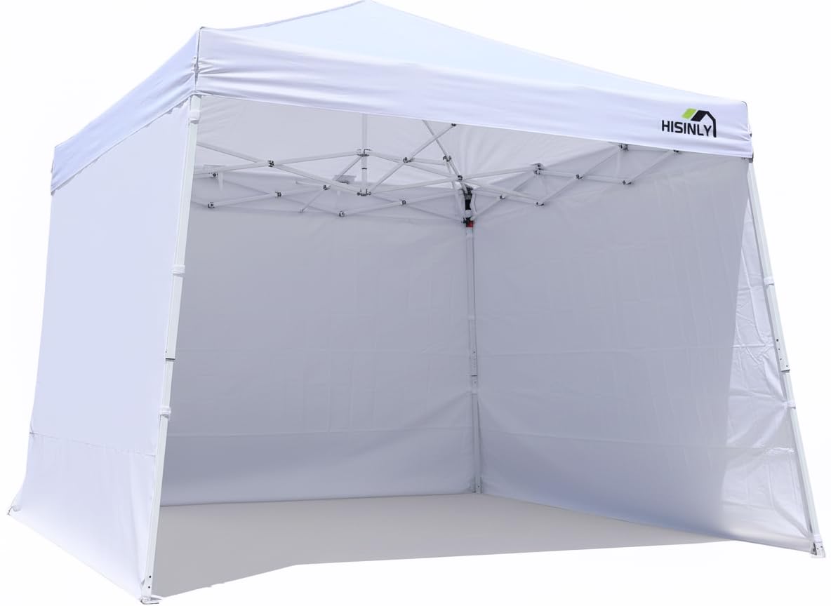 Amazon.com : Hisinly 8x10 Slant Leg Pop Up Canopy Tent White