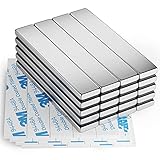 FINDMAG 20 Stück Magnete Stark, 60 x 10 x 3 mm Magnetstreifen, Neodym Magnete Extra Stark, Starke Stabmagnet, Seltenerdmagnete mit Doppelseitigem Klebemittel, Kühlschrankmagnet für Mehrfachnutzung