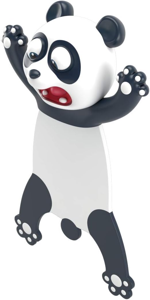 Bookmarks Wacky Pals for Kids Squashed Book Mark Animals Novelty Funny Cute Favors Birthday Lovers Students Teens (Panda)