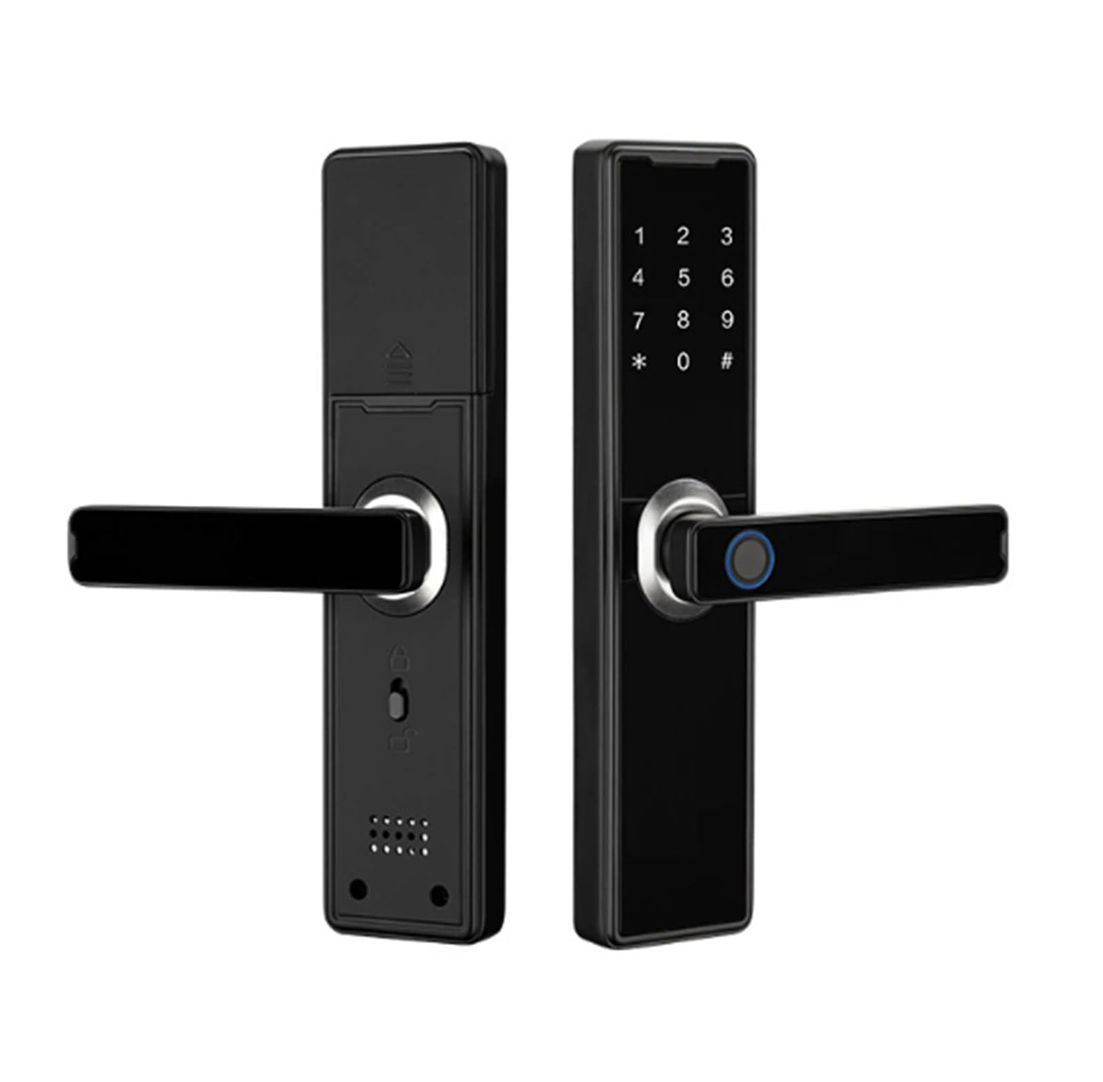 Arunasc Nero Door Locks Smart Lock With Handle Electronic Fingerprint Front Door Lock Tuya App Control For Home Office Bedroom Smart(Nero)