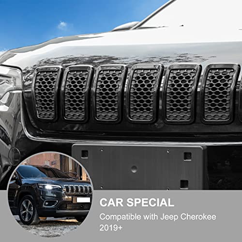 Image of JeCar for Jeep Cherokee Grill Inserts, Front Grille Inserts for 2019-2025 Jeep Cherokee (Black)