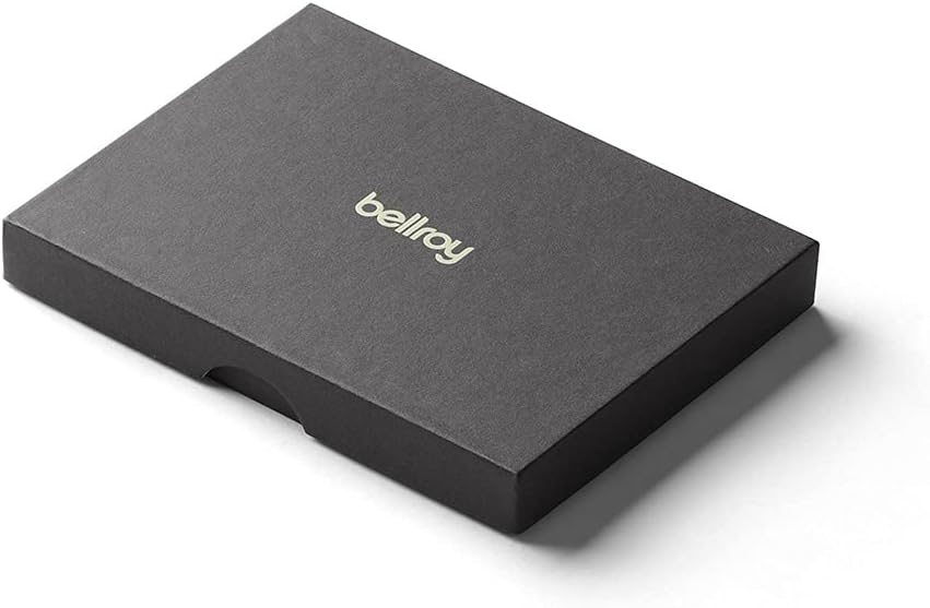 Bellroy Card Sleeve, slim leather wallet (Max. 8 cards and bills) - CharcoalCobalt : Clothing, Shoes & Jewelry