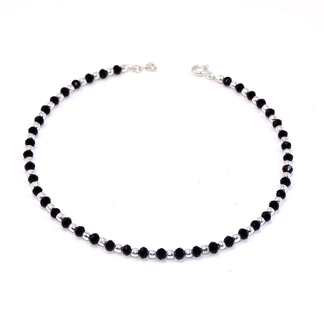 KUKSHYA JEWELLERS Exclusive 925 Exclusive Nazariya Anklet (Payal) with Black & Silver Beads (Crystal) for Girls and Women 1 piece (B07PPXS1GQ) Amazon Price History, Amazon Price Tracker