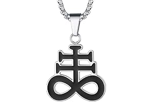 Leviathan Satanic Brimstone Cross Necklace Gold Plated for Men