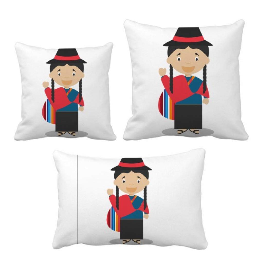 Housse de coussin dessin animé aux couleurs vives rouge et bleu