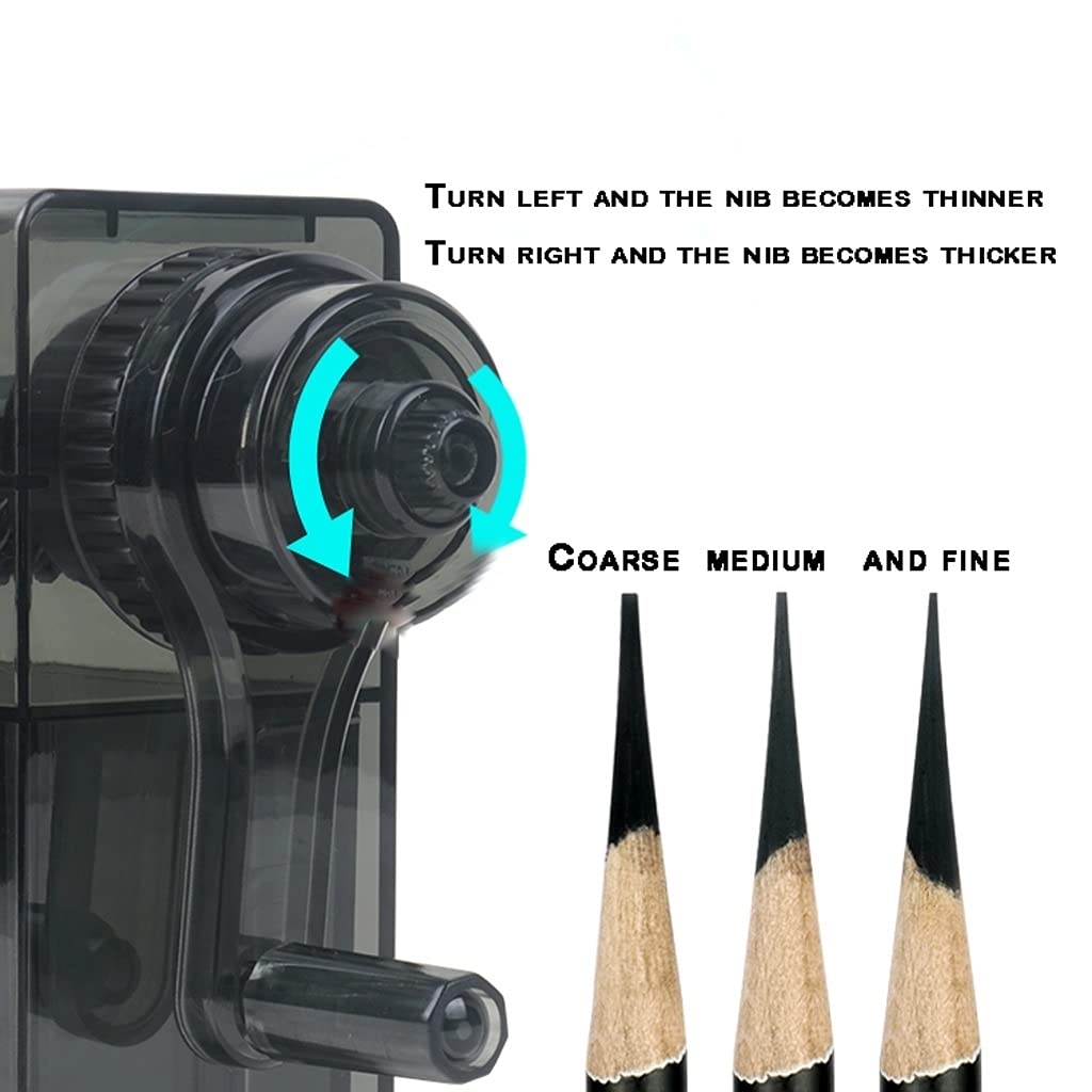 Taille-Crayon Soucoupe à Crayon Manuel Similaire Transparent Simple et avancé Durable,adapté au n°2 Crayon Meilleur Cadeau Artiste School Pencil Sharpener (Color : Black)