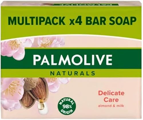 Almond Milk Soap Bars 4x90g, Palmolive Natural, Sensitive, Vegan and Cruelty Free, For All Skin types