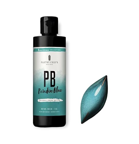 Pastry Chef's Boutique Renaissance Collection - Mantequilla de cacao de color, 7 onzas, azul paraíso