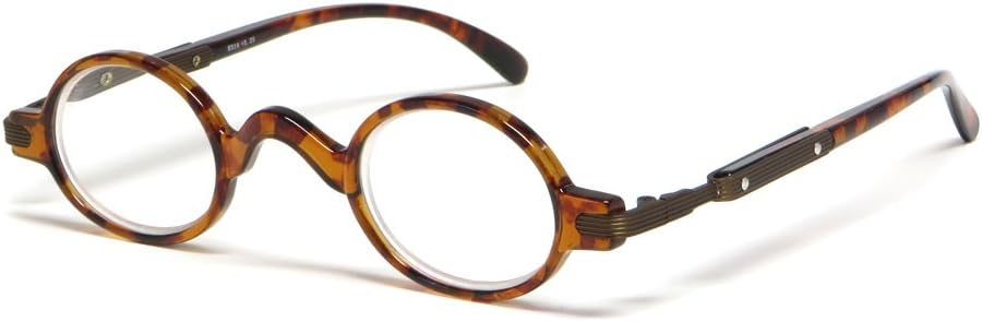 Calabria R314 Unisex Vintage Professor Oval Reading Glasses Incredibly Lightweight and Comfortable in Tortoise +2.50