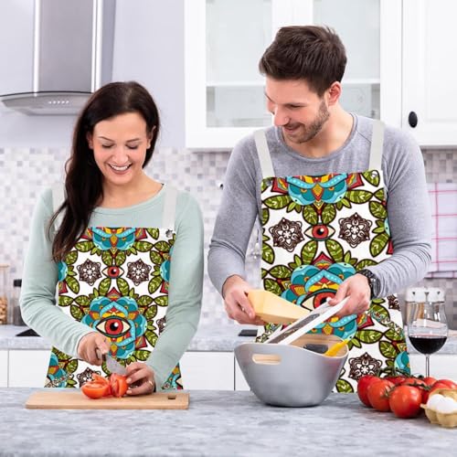 Tablier de serveuse de restaurant à motif floral chic x2