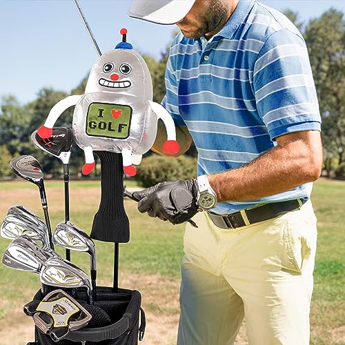 Craftsman Golf Novelty Robot Plush Driver Headcover Fits up to 460cc Head, Silver, for driver club - Image 3