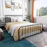 Diolong Queen Bed Frame with Headboard and Footboard Metal Platform Bed Frames Heavy Duty Mattress F
