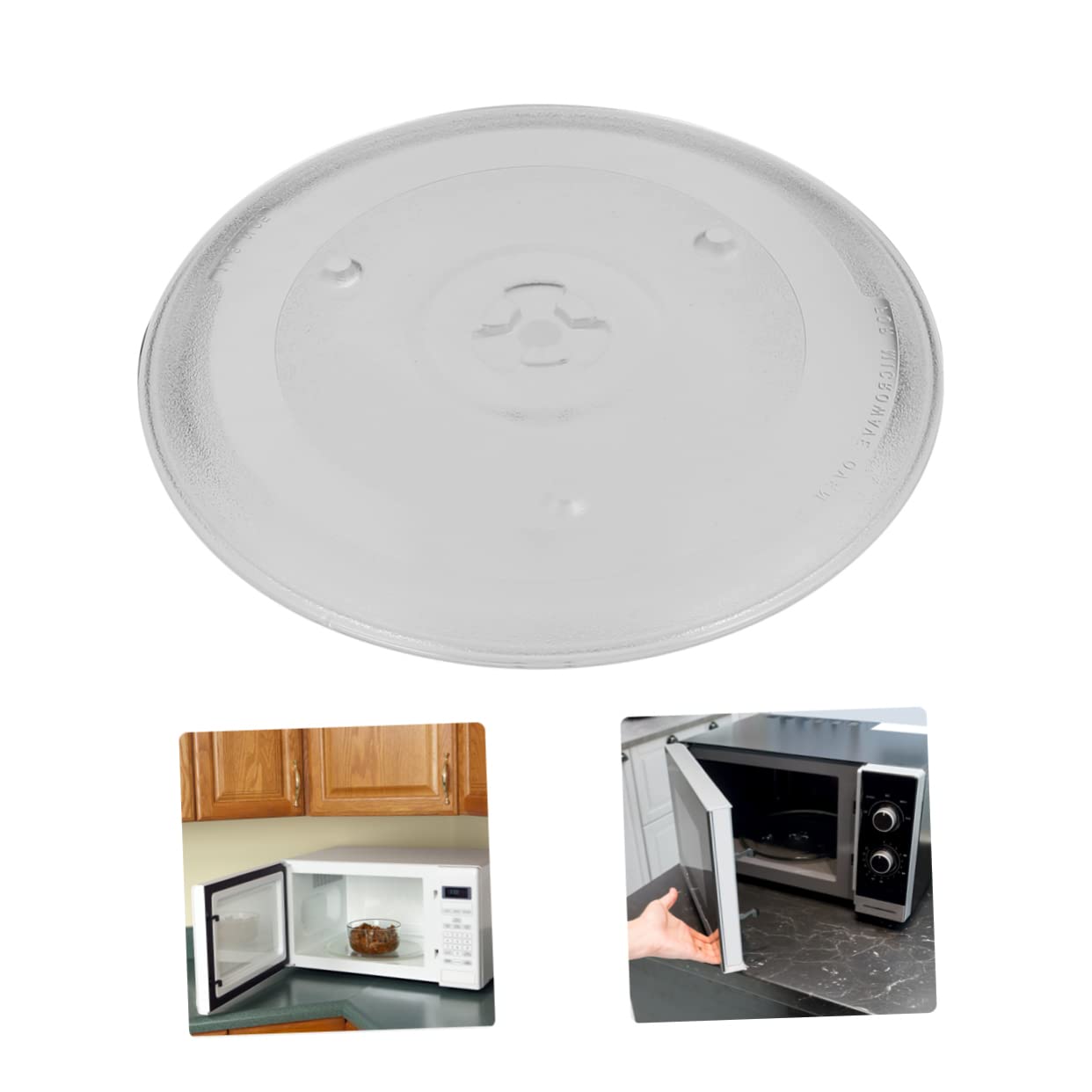 COLLBATH 27cm Y-förmiger Drehteller aus Glas für Mikrowelle Hitzebeständig Leicht zu Reinigen Ersatz für Täglichen Gebrauch im Haushalt