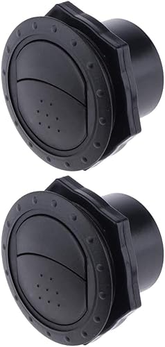 Miniatura 5 de Tesytto Tablero de plástico negro deflector de aire acondicionado salida de ventilación lateral para techo - Montaje redondo con rejilla de escape