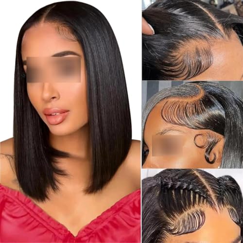 Deep wave perruques cheveux humains au fini naturel 14 pouces #P427 - 2