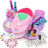 Amagoing Hand Spa Sets for Girls, 5-IN-1 Ultimate Nail Art Salon, Peeled-off Nail Polish Set, Nail Dryer, Hand Massage, DIY Manicure Studio Spa Days Sleepover Party Gift for Kids Teen Ages 8-12, 10-12