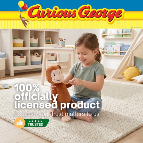 Image of Curious George Kids Bedding Super Soft Plush Cozy Cuddle Pillow, 18 inch, (Officially Licensed Product) by Franco