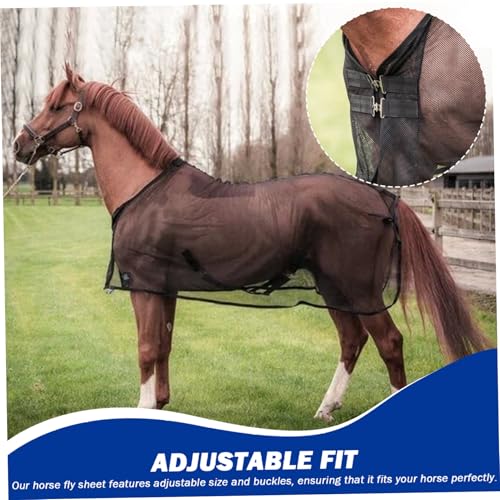 Manta para moscas de caballo con hebilla regulable y malla transpirable 4