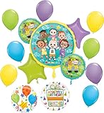 Anagram Cocomelon Birthday Party Supplies Foil and Latex Balloon Bouquet Decorations, BQ_4185