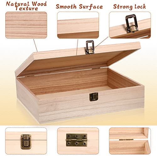 Yookeer Unfinished Wooden Boxes With Hinged Lid Wood Bulk Box For Crafts Rectangle Keepsake Box Front Clasp Wooden Storage Box For Crafts Paint Diy Hobby Jewelry Arts, 6 X 3.7 X 2 Inch (8 Pieces) #TOP3
