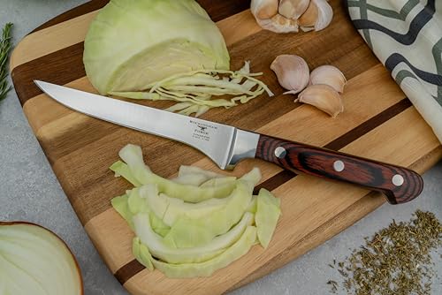 Foto von Rockingham Forge RF-8010 Ausbeinmesser 6“ Klinge aus Edelstahl – Klassischer Genieteter Griff aus Pakkaholz, Ausbeinmesser