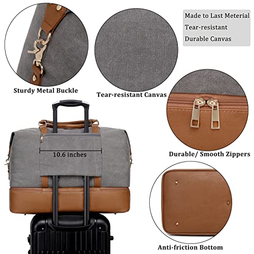 Weekender Overnight Bags for Women and Men Oversized Leather Canvas Weekend Travel Duffle Bag