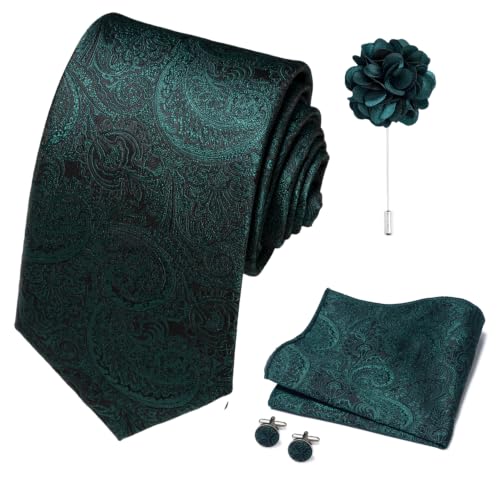 Image of joy alice 70 Colors Ties Set Men Mixed Color Necktie Handkerchief Cufflinks Brooch 3.15 Formal