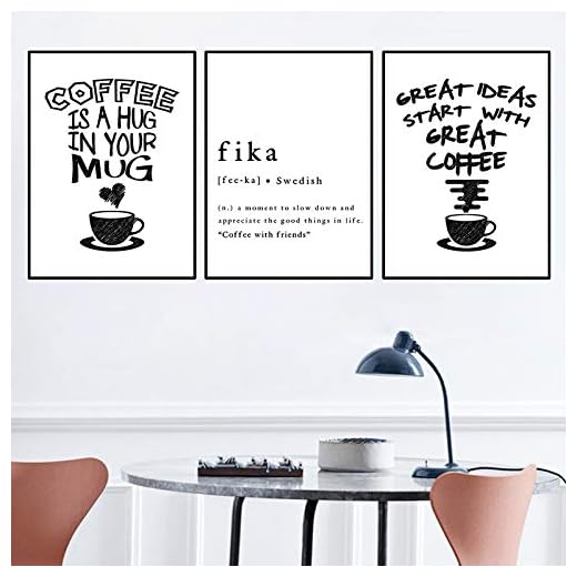 Kaffe Svenskt Citat Konsttryck Inspirerande Affisch Sverige Skandinavisk VäGgkonst MåTtavla Kaffe Bild-40x60cmx3 RamlöS