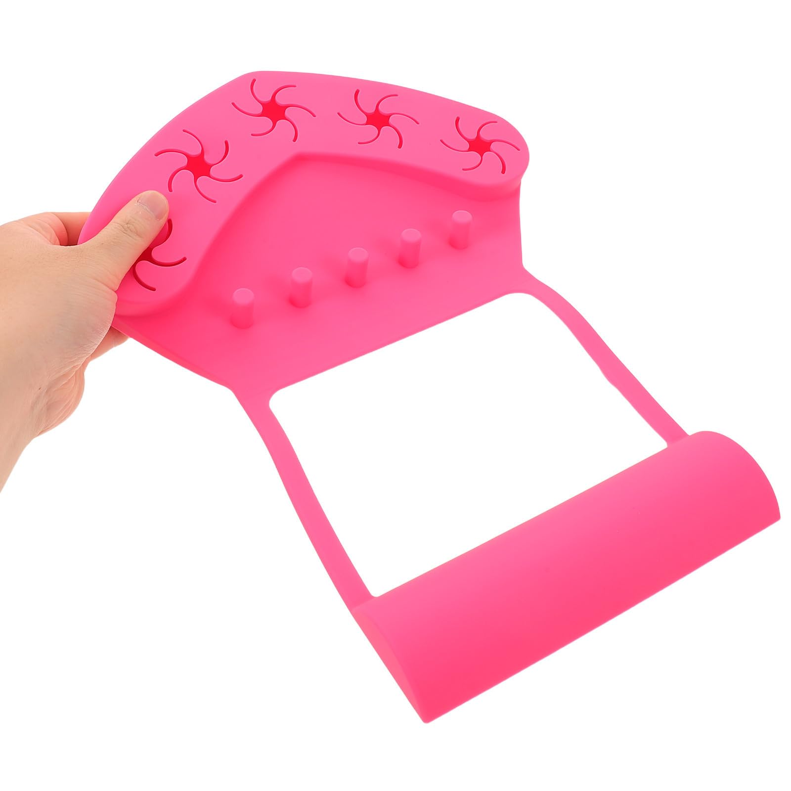 IMIKEYA Soporte para Esmalte de Uñas Diseño Vertical Curvado de Silicona con 5 Ranuras Antideslizante y Organizador de Herramientas para Manicura sin Derrames