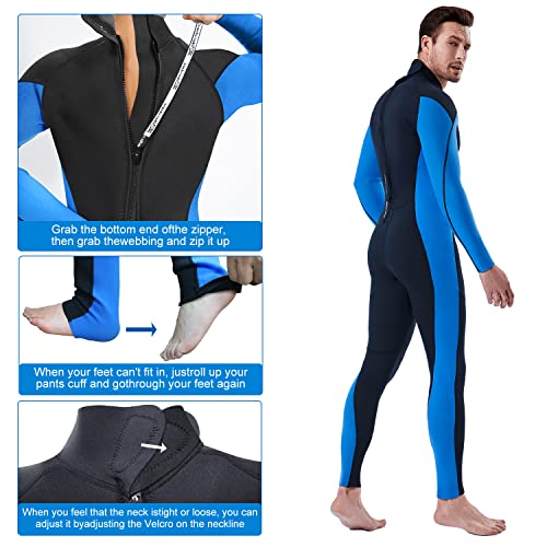 Mens Wetsuit Women,3Mm Wetsuits For Men In Cold Water,Ravani Wetsuit Men For Diving,Wetsuits For Women In Cold Water,Wetsuit Womens For Surfing Snorkeling Kayaking (Men(Black Blue) 003, L) #TOP2
