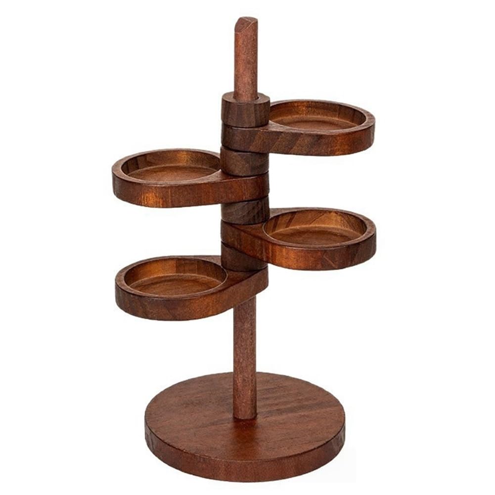 UDSKNV[KSL Wooden Storage Rack 1pcs Solid Wood Key Holder Tabletop Decorative Organizer Holds Jewelry Items B