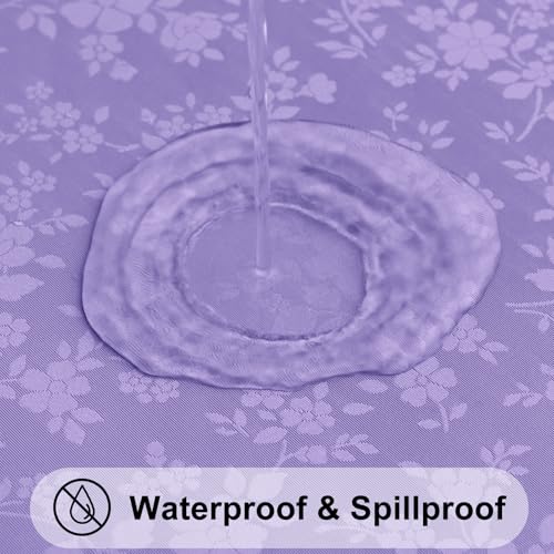 Image of Smiry Rectangle Table Cloth, Waterproof Heavy Duty Vinyl Tablecloths, Wipeable Washable Table Cover for Kitchen and Dining Room (Purple, 52 inch X 70 inch)
