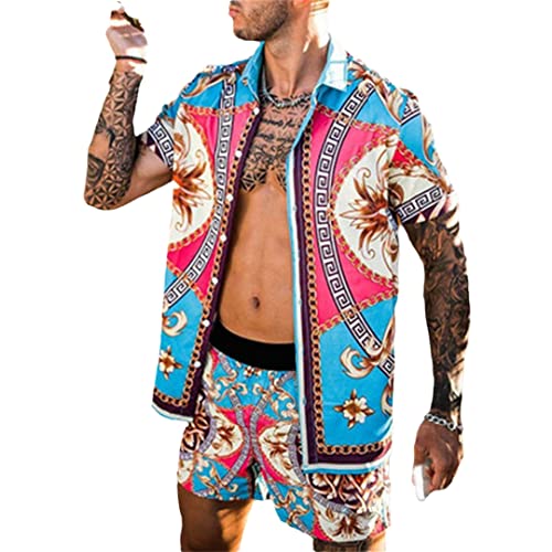 Ensemble de chemise hawaïenne pour homme Tz-12 chemise de plage imprimée taille M